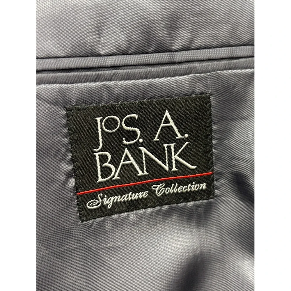 Jos A Bank 52L 42x32 Gray Micro Check Pant Suit Lightweight Flannel Signature